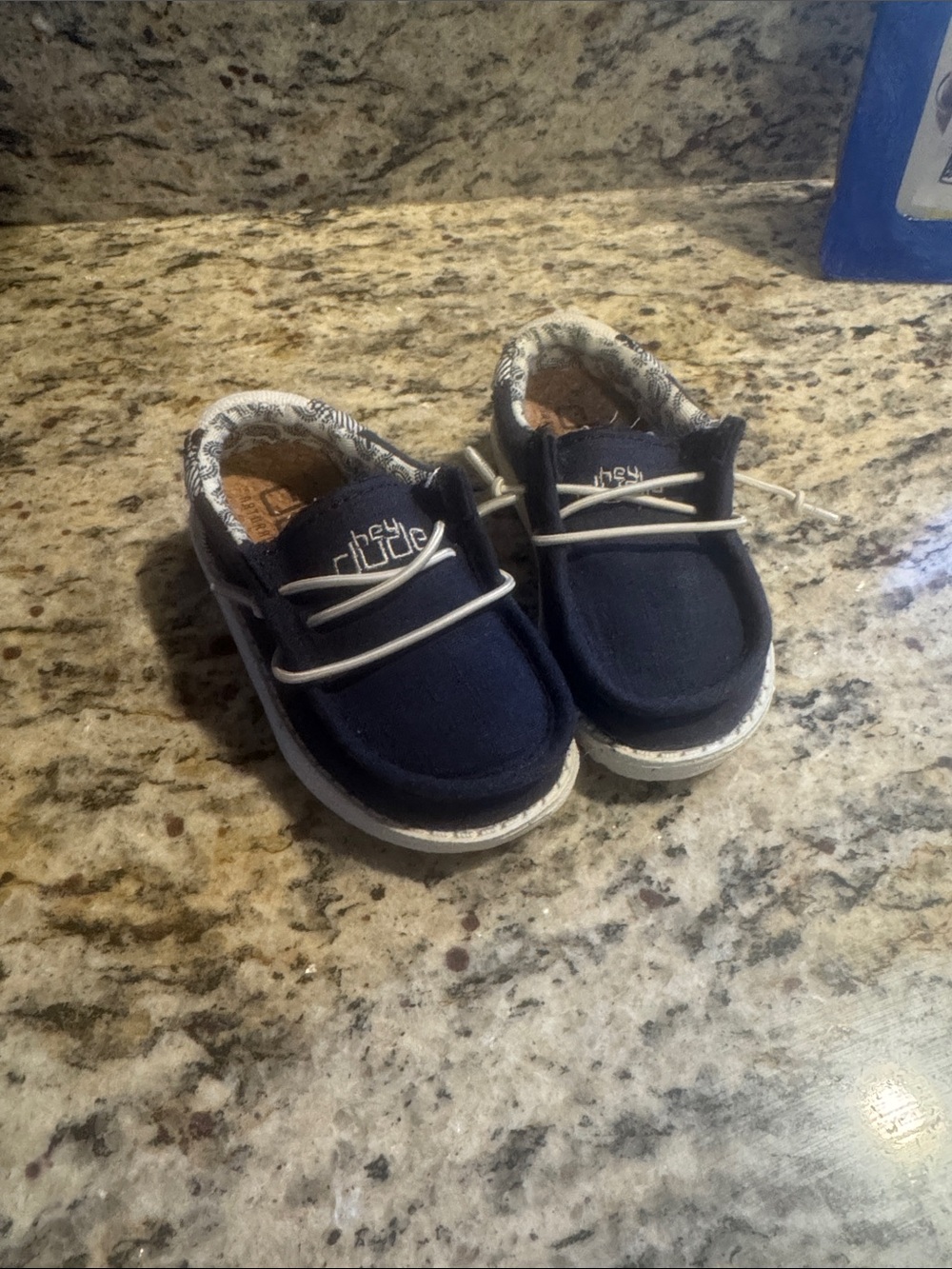 Hey Dude Navy Blue Kids Slip-On Boat Shoes